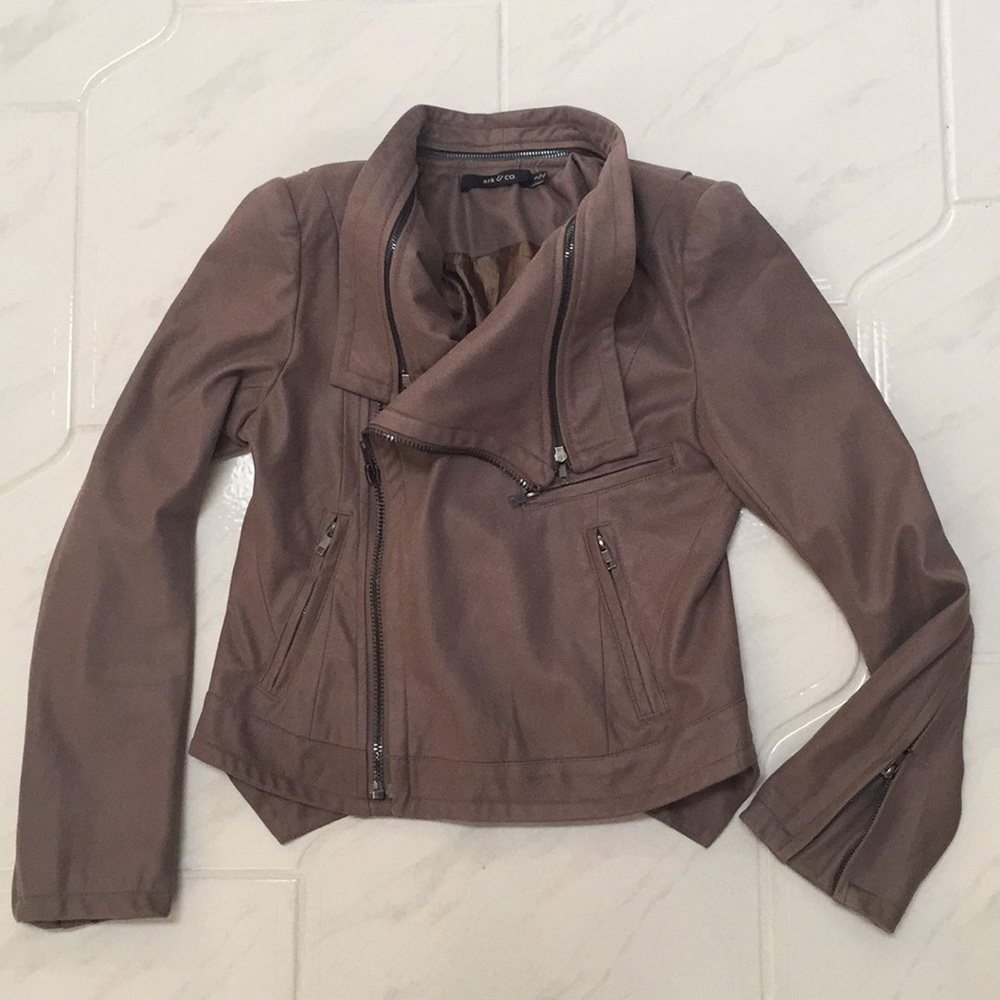 arc & co. faux suede motorcycle style jacket